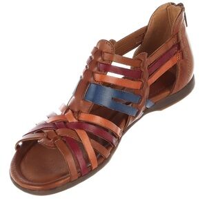 Earth Bonfire Multi Strap Womens Brown Leather Gladiator Sandals Shoes Sz 8